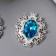 Decor for creativity Metal "Medallion Patal" Blue Crystal set 2 pcs 2.6x2.4 cm