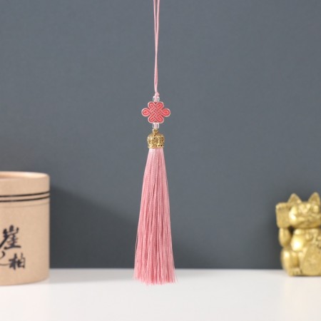 Suspension textiles, plastic "Knot of happiness and infinity" peach 0.7x1x9.5 cm
