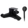 Bath mixer Zein Z3841, one -leaf, shower set, watering can 5 modes, black