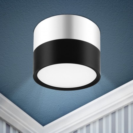Lamp 1x12W GX53 8.2x8.2x6 cm, black/chrome