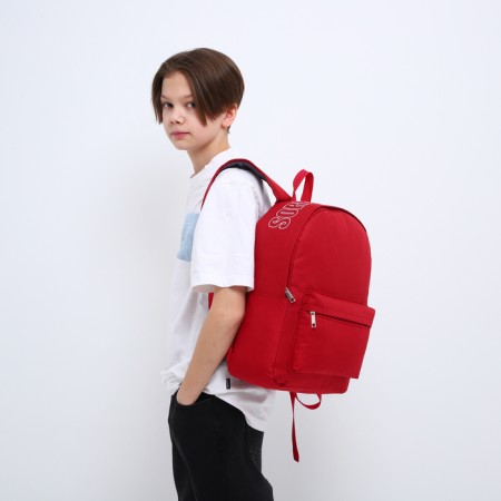 School textile backpack with print on the upper part of the sorry, 38x29x11 cm, burgundy color-9