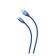 PERO DC-02, Type-C cable-USB, 3 A, 1 m, fabric braid, blue