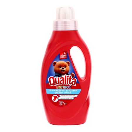 Liquid for washing Qualita, gel, for colored tissues, 1 liter-5