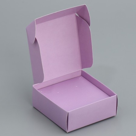 Gift box for jewelry double -sided, packaging, Lavender, 7.5 x 7.5 x 3 cm-3