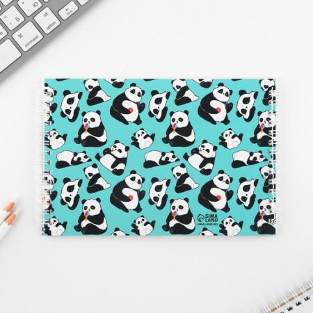 Set: Double notebook with tasks and Panda handle and Panda-10