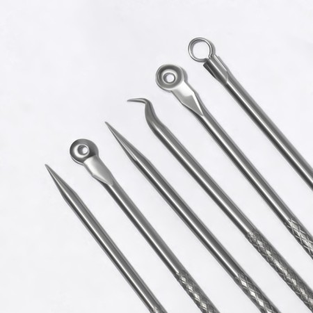 Cosmetological set, 4 items, in a plastic case, 11.5 cm, silver color-6