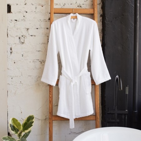 Terry robe economy and I am female, size 42-44 is white, 100% cotton with AIRO, 320 g/m2-12