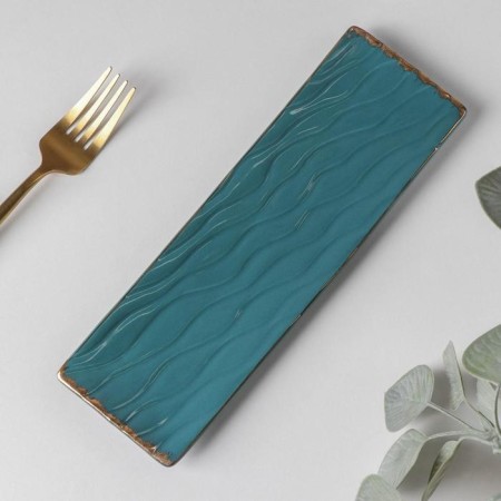 Ceramic serving dish "Rapsodia", 24 × 7.5 cm, green color