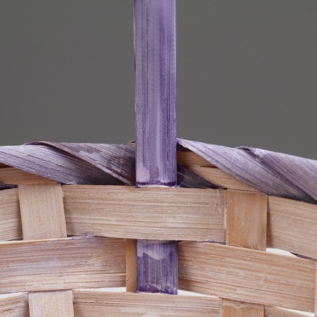 Wicker basket, d23 x 17 x 10/36 cm, purple, bamboo-4