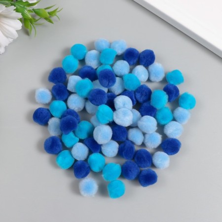 Decor for creativity "Pomponchiki. Blue sky" d = 1.3 cm set 70 pcs