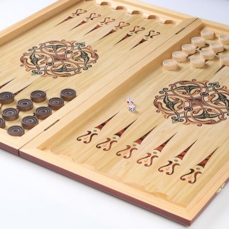 NARDS "Peter-ROSTROL Column", wooden board 60 x 60 cm, with a field for playing checkers-5