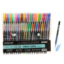 A set of gel pens, 48 ​​colors, a body with a pattern, in a blister on a button