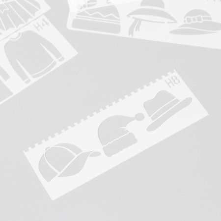A stencil with a figure edge "Wardrobe" set 8 pcs 17x6 cm-1