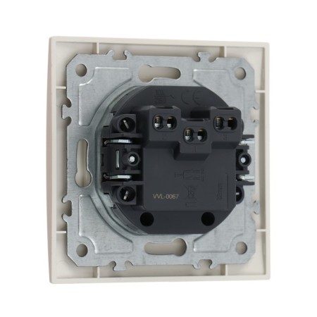 Tot Elegant switch, 10 a, 2 cl., Hidden, beige-3
