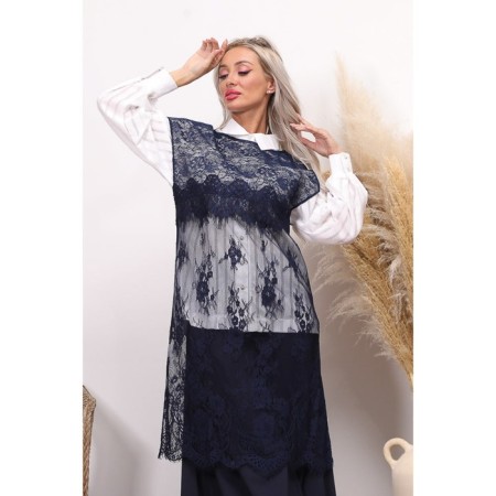 Women's tunic, size 50, blue color-8