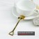A dessert spoon made of stainless steel Magistro “shovel”, length 15.5 cm, rectangular shape, gold color