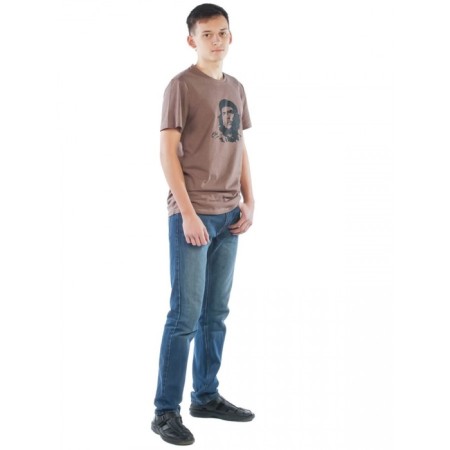 Male T -shirt "Chegovara", size 44, color brown melange-1