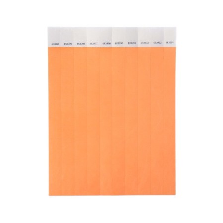 Paper control bracelet "Orange neon" Tyvek-3