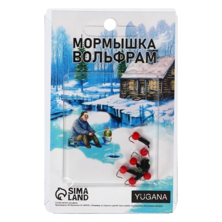 Mormyshka column black, green eyes + ball red, weight 0.4 g-2