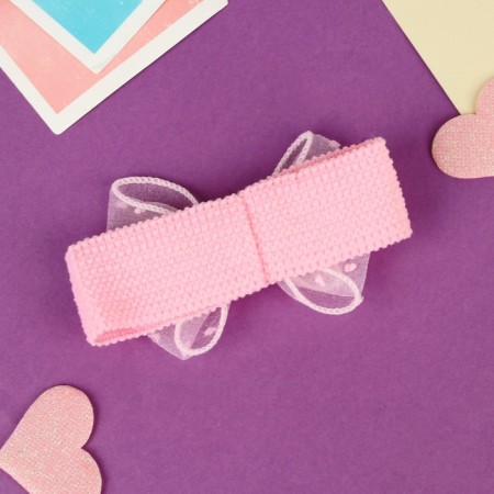 Hair bandage "chosen" double bow, 16x3 cm, pink-1