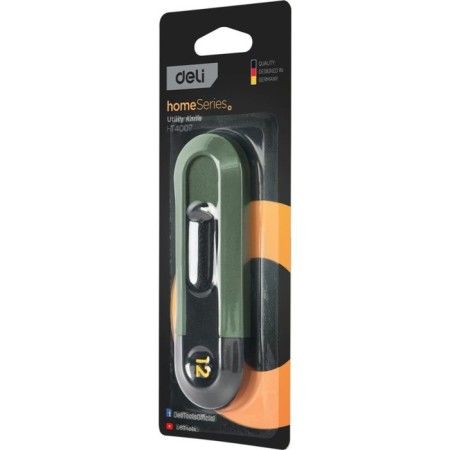 Technical knife Deli HT4007L 151596, softach plastic, green, 12 mm-6