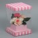 Gift box for flowers with a vase and PVC windows folding, packaging, "Love", 16 x 23 x 16 cm