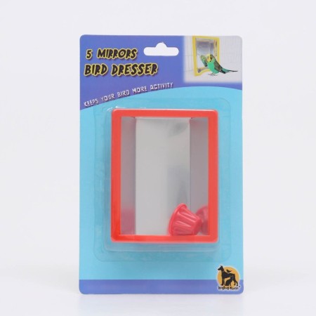 Toy for birds "Three -dimensional mirror", 9 x 11.2 x 5.7 cm, mix of flowers-8