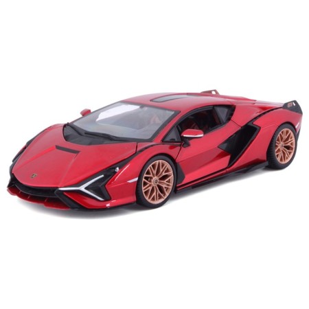 BBURAGO LAMBORGHINI SIAN FKP 37, Die-Cast, 1:24, opening doors, red red-2