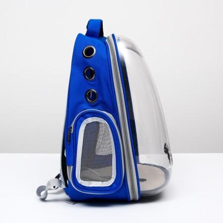 A backpack for carrying animals "cat", transparent, 34 x 25 x 40 cm, blue-1