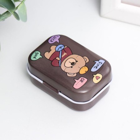 Rectangular metal casket "Bear" mix 2.5x4x5.5 cm-5