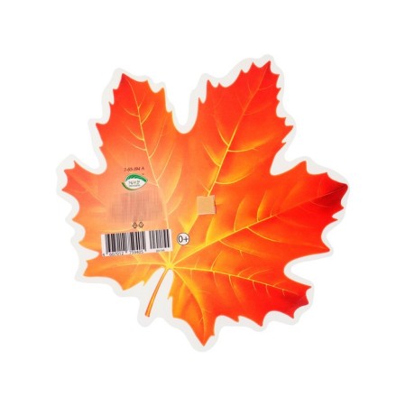 Decoration on adhesive tape "Maple leaf" Orange, 18x18 cm-1