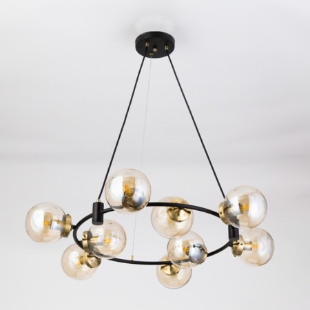 Suspended chandelier Citilux "Planet" CL105195, 80x80x30 cm, 9x40W, E14, brown color-11