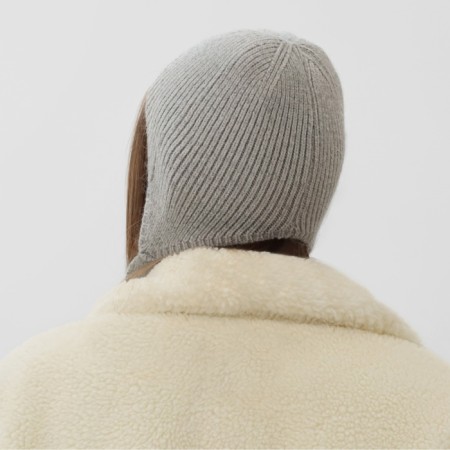 Women's cap with a rabbit hair, p. 56 cm gray-3