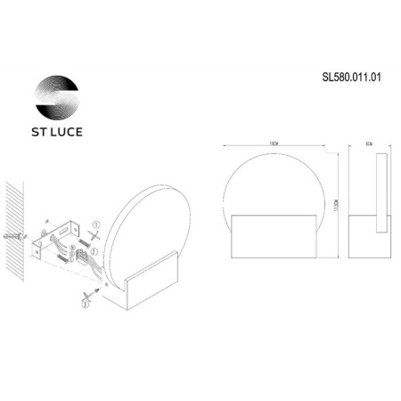 Wall lamp ST LUCE. SL580.011.01. 1x6 W, LED, 4000K, 16x17.5 cm, white color-6