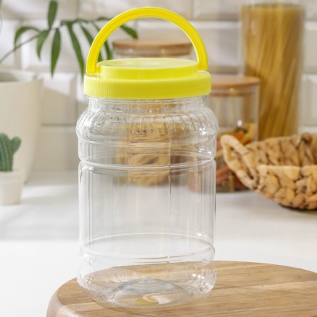 Bank for storing products, plastic, 2 l, color mix-4