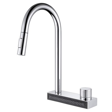 ABBER WASSER KREIS AF8114 kitchen mixer, sliding watering can, brass, chrome
