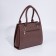 Women's bag El Masta with a zipper, outer pocket, long belt, coffee