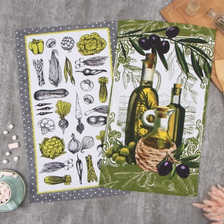 A set of towel cuisines. Dolyana "Vegetables" 35x60 cm - 2pcs, 100% HL