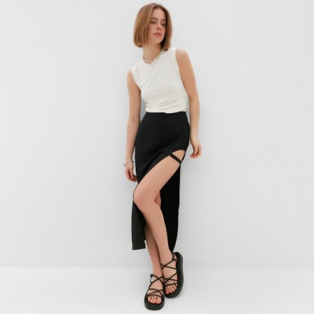 Women's skirt Midy Minaku: Classic Black Color, Rr. 46-1