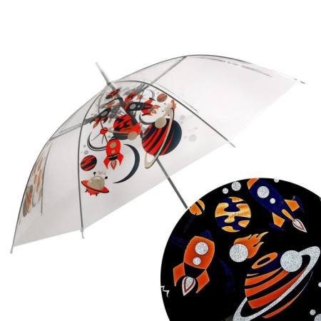 Umbrella Children's "Cosmos" semi -automatic transparent, d = 90cm-2