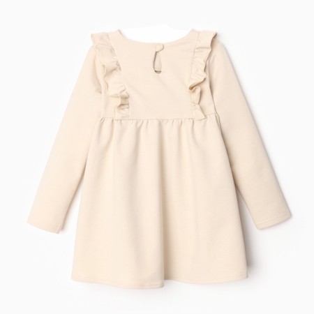 Платье для девочки с рюшей KAFTAN "Basic line", размер 30 (98-104), цвет кремовый-4