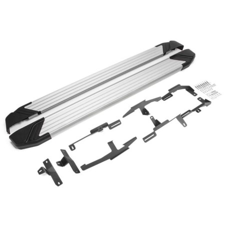 Thresholds for the car "Silver" Rival for Mazda CX-9 II 2016-n., 193 cm, 2 pcs., Aluminum, f193al.3803.2-2