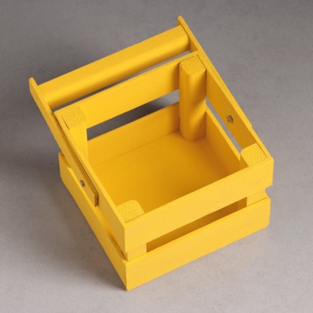 Wooden Kashpo 12 × 11 × 9 cm "odnushka light", two -string, yellow Dam beautifully-2