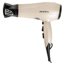 Фен Supra PHS-2205L, 2200 Вт, 2 скорости, 3 режима, ионизация, 2 насадки, бежевый