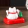 Plastic pendulum from the solar battery "Cat Mani-Neko with flowers" White 8x10x6 cm
