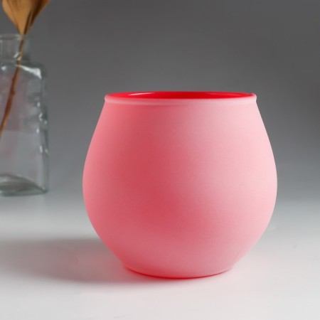 Pastel-red candlestick 10.5x11.5 cm, 760 cm-1