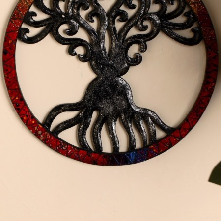 Panel wall "Tree of life" wood, glass 30 cm-2