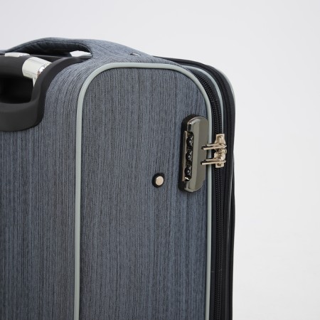 Small suitcase 20 "on lightning, code castle, with extension, color gray color-4
