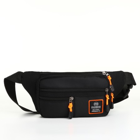 Lightning waist bag, 3 outer pockets, black color-2