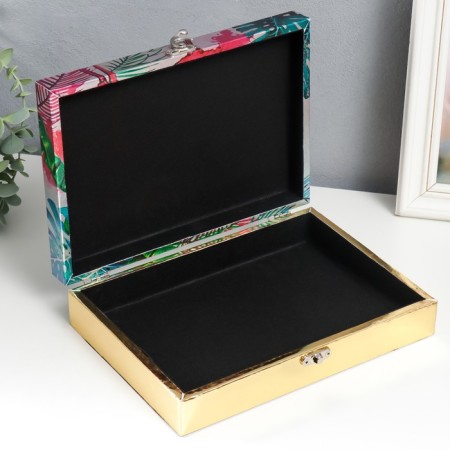 Casket tree "Pink flamingo. Dream" Glossy to the leatherette 5.5x24x17 cm-2